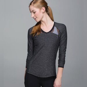 Lululemon Pace Pusher Long Sleeve Top | Heathered Black | Women's Size 10